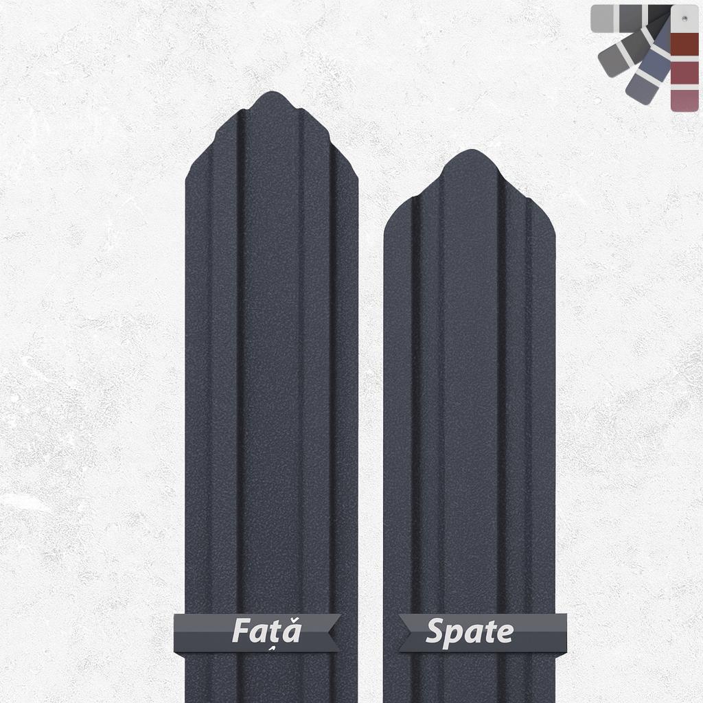 Sipca metalica ascutita gard fata-spate Gri Mat