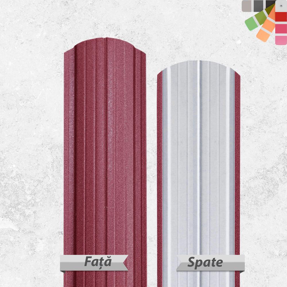 Sipca metalica semirotunda gard, Visiniu Mat