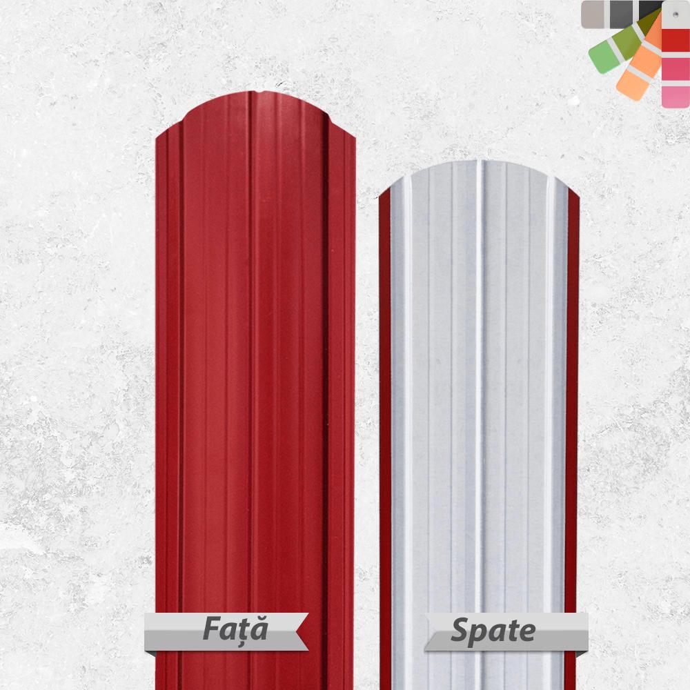 Sipca metalica semirotunda gard, Rosu Lucios