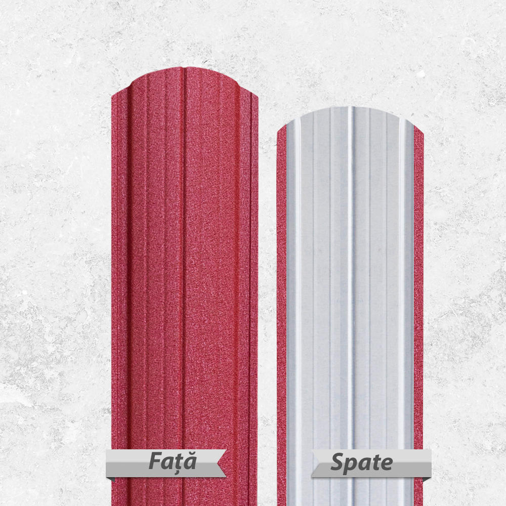 Sipca metalica semirotunda gard, Rosu Mat