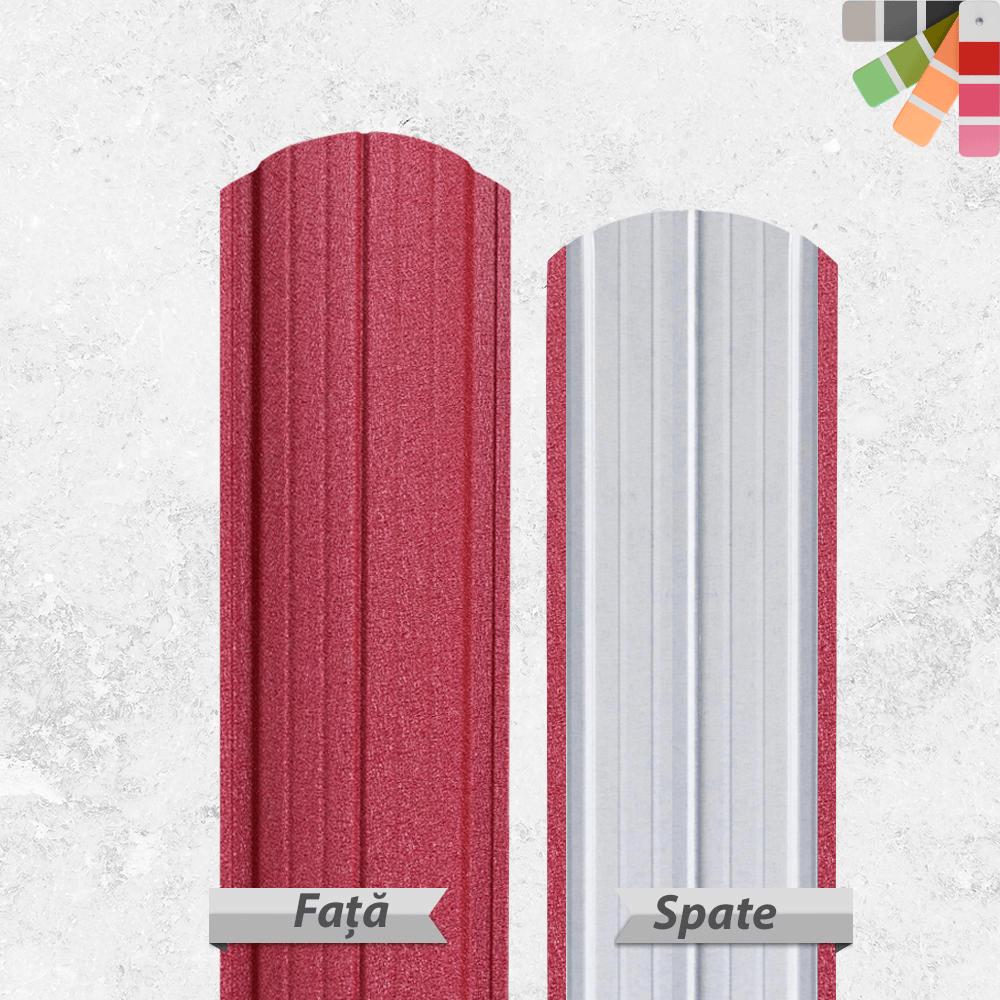 Sipca metalica semirotunda gard, Rosu Mat