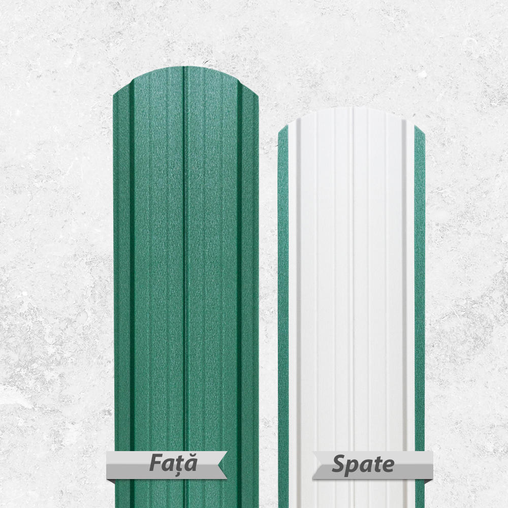 Sipca metalica semirotunda gard, Verde Mat