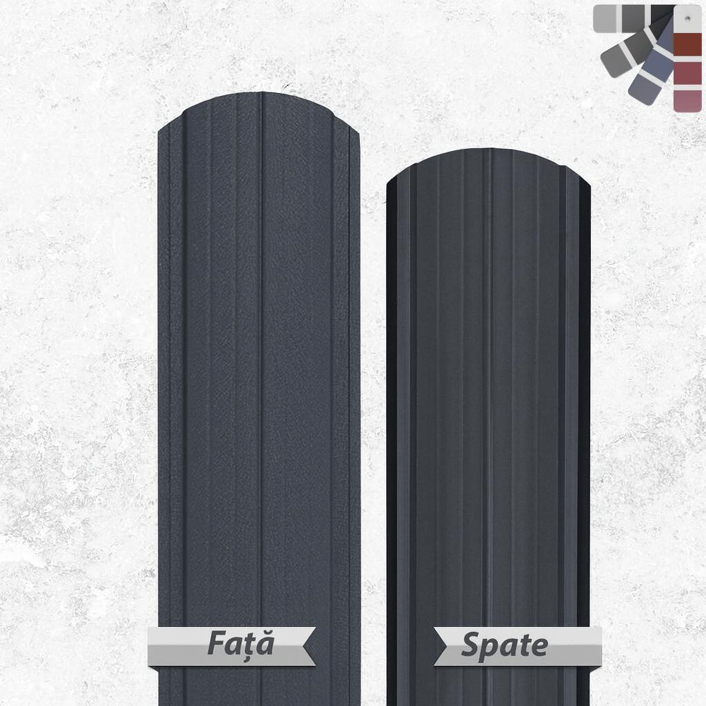 Sipca metalica semirotunda gard, Gri Mat