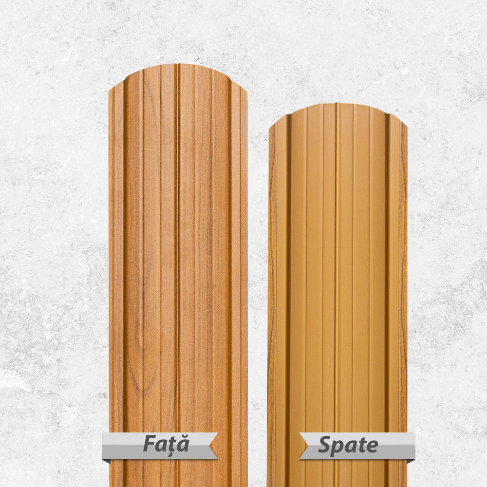 Sipca metalica semirotunda gard, Palisander Golden