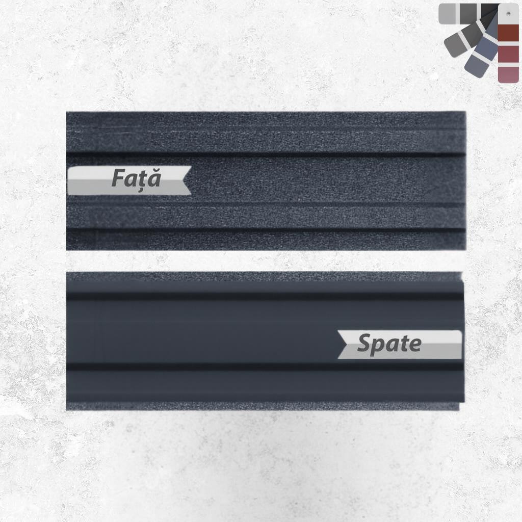 Sipca simetrica dreapta fata-spate Gri Mat